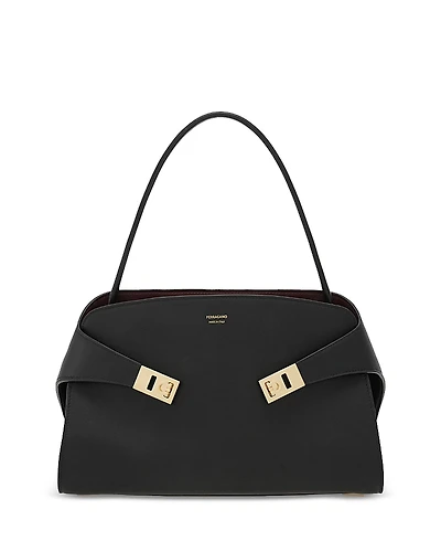 Ferragamo Hug Soft Black Leather Handbag