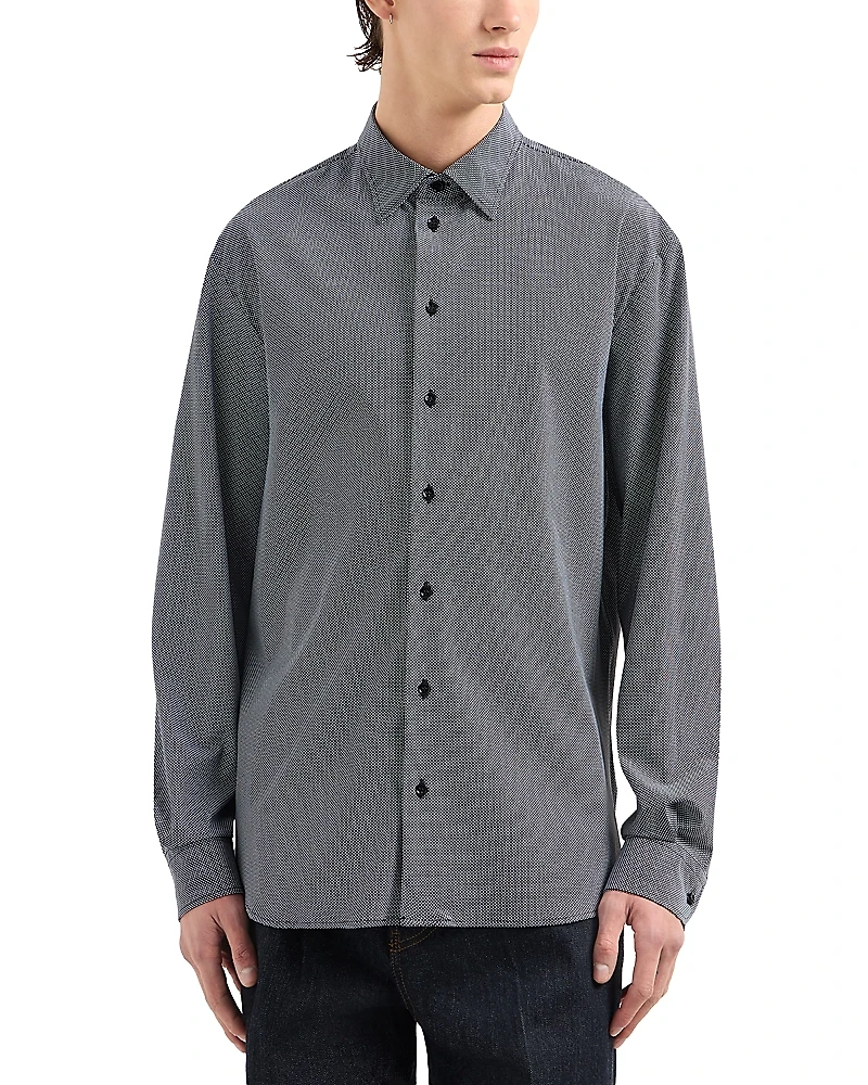 Emporio Armani Regular Fit Micro Polka Dot Sport Shirt