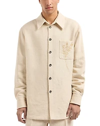 Emporio Armani Denim Effect Regular Fit Button Down Shirt