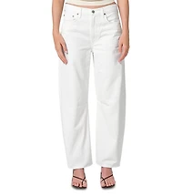 Miro High Rise Ankle Barrel Jeans Soft White