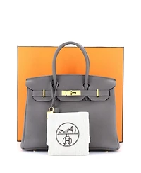 Birkin 30 Handbag Grey Togo with Gold Hardware