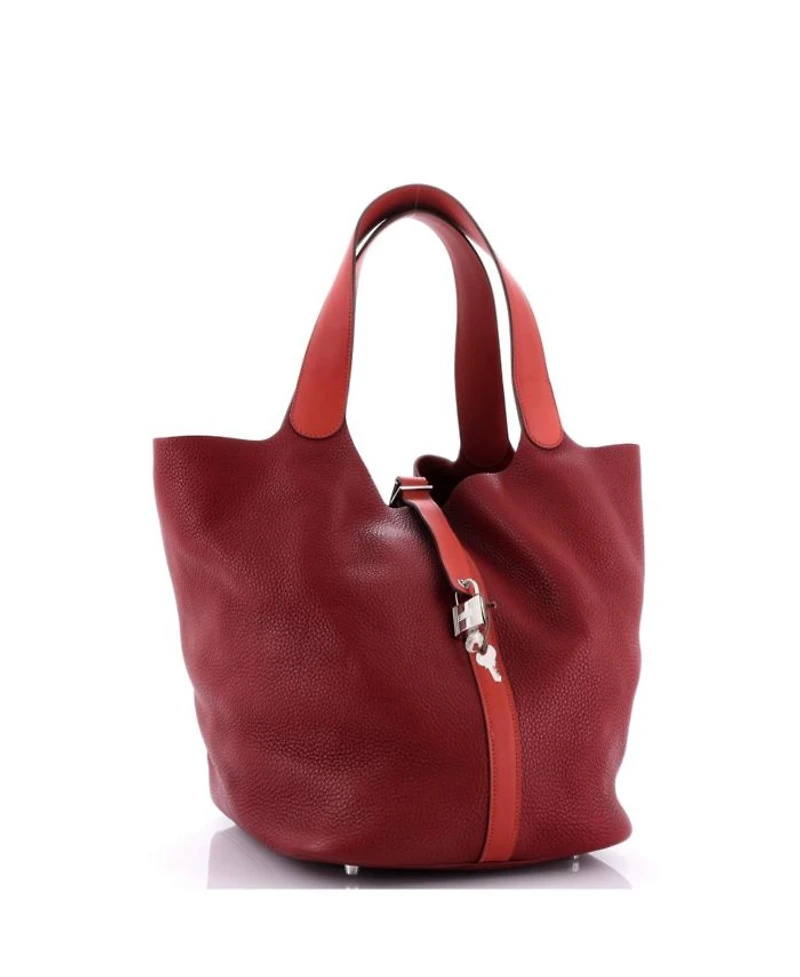 TGM Bicolor Picotin Lock Bag Clemence with Swift