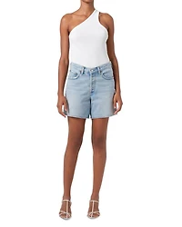 V Waist Mid Rise Denim Shorts Backbeat