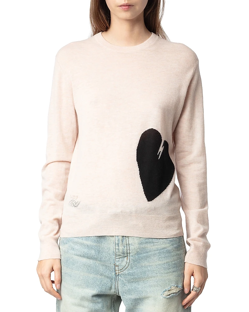 Zadig & Voltaire Pravis Cashmere Heart Sweater