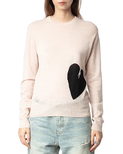 Zadig & Voltaire Pravis Cashmere Heart Sweater