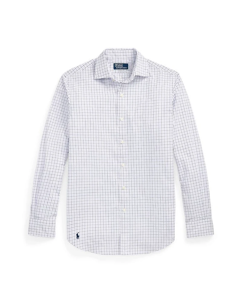 Cotton Classic Fit Long Sleeve Tattersall Poplin Shirt