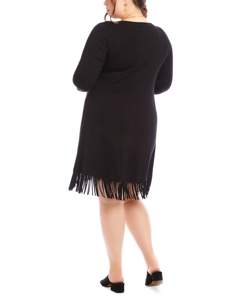 Plus Fringe Hem Dress