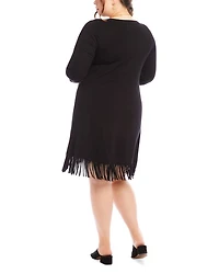 Plus Fringe Hem Dress