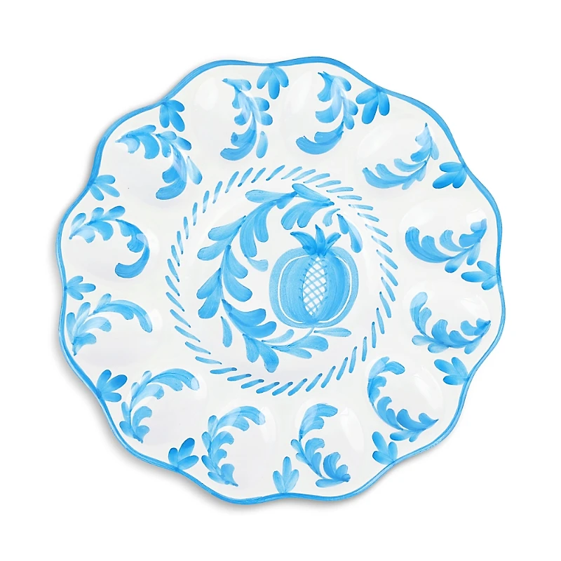 Vietri Arezzo Aqua Egg Platter