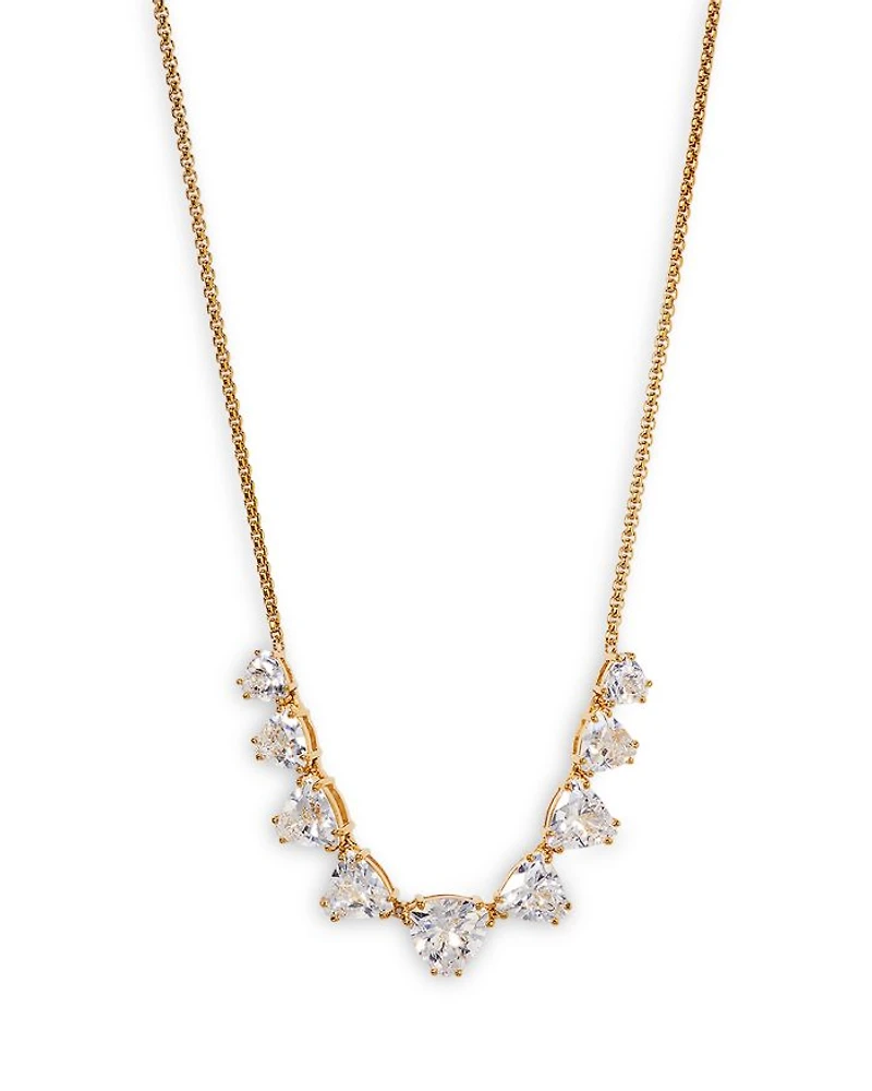 Luxor Trillion Cubic Zirconia Frontal Necklace, 16"-18"