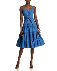 Denim Tiered Dress - Exclusive