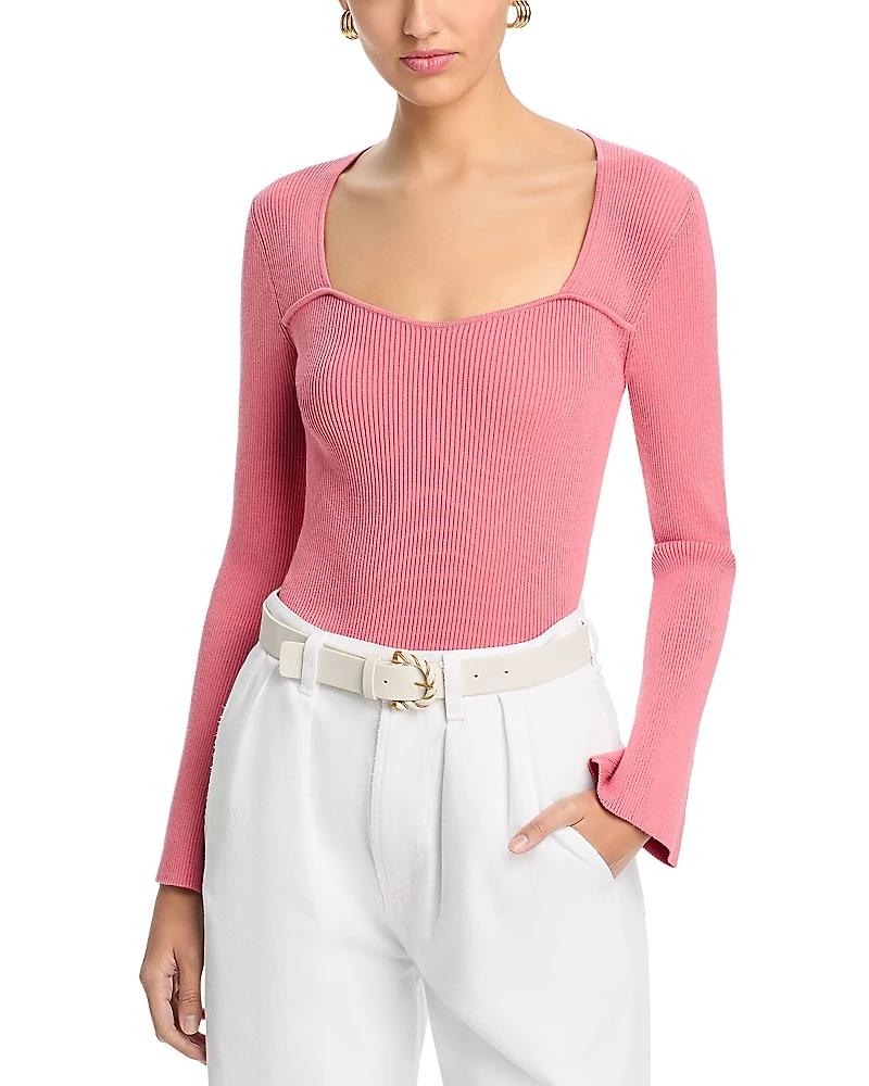 Elie Tahari The Sydney Sweetheart Neck Sweater