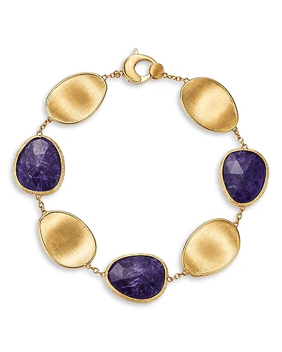 Marco Bicego 18K Yellow Gold Lunaria Color Charoite Link Bracelet