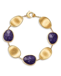 Marco Bicego 18K Yellow Gold Lunaria Color Charoite Link Bracelet
