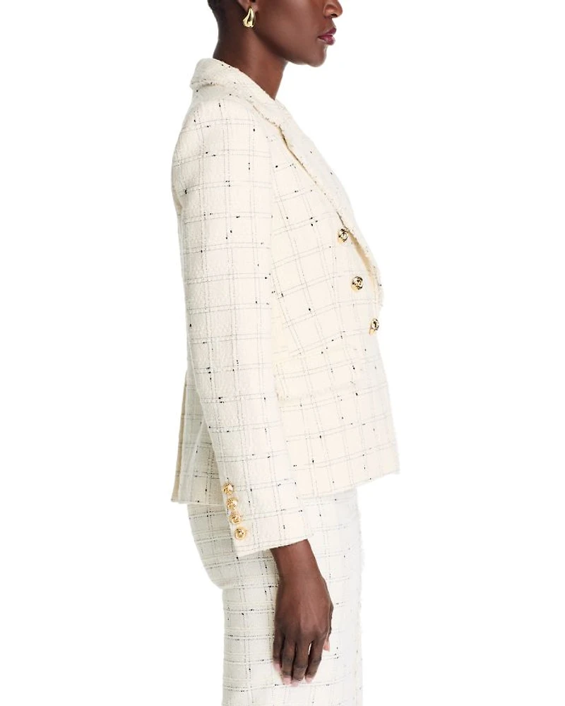 Eliza Windowpane Tweed Blazer