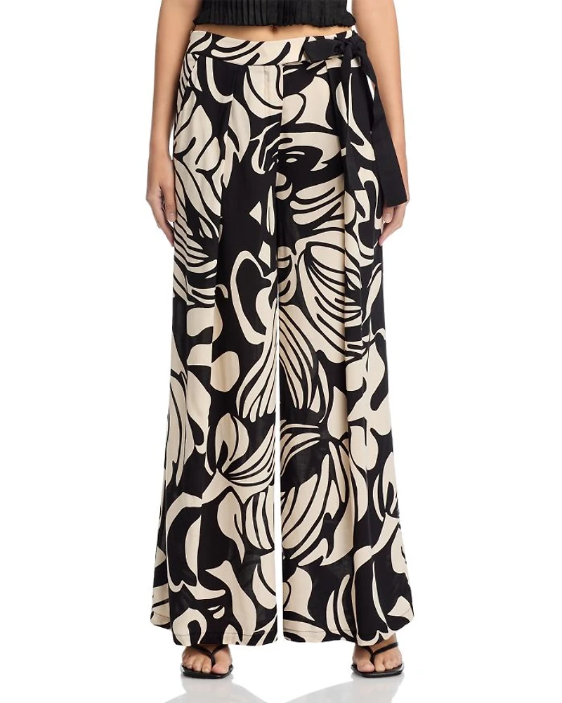 Tie Belt Baggy Pants