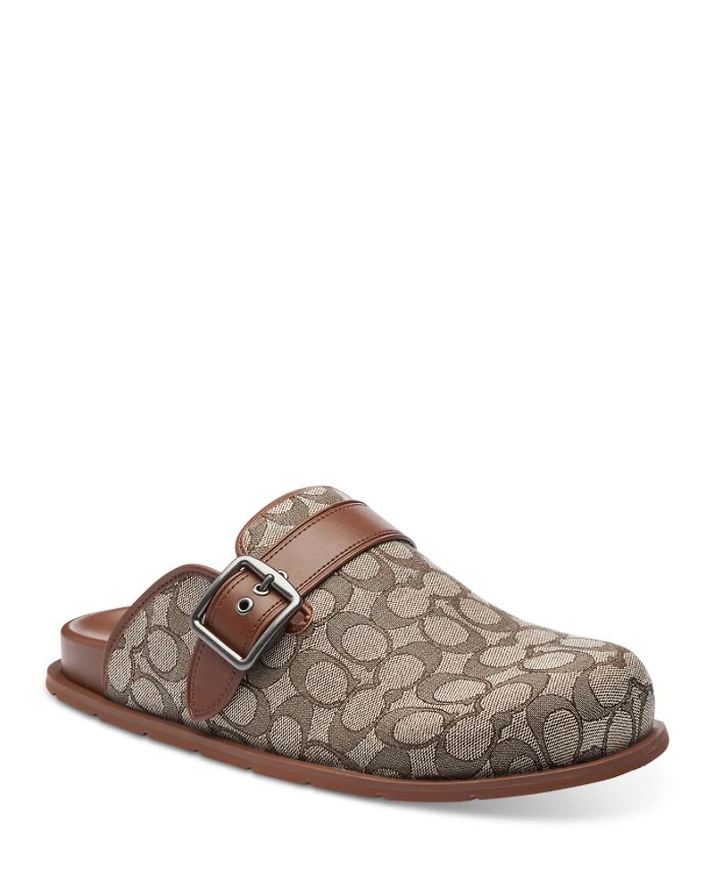 Men's Signature Jacquard Buckled Clogs