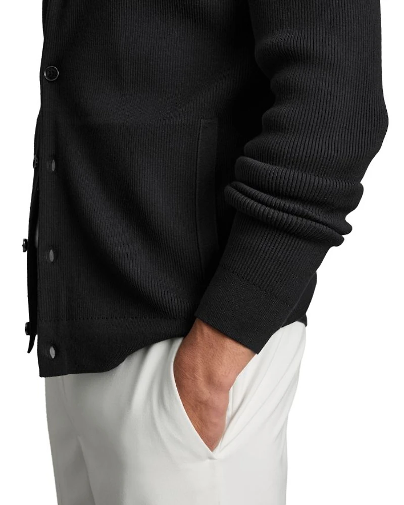 Saint Long Sleeve Fine Rib Button Up Cardigan