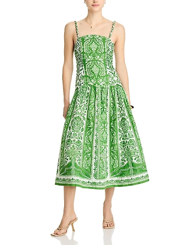 Farm Rio Delicate Tapestry Midi Dress