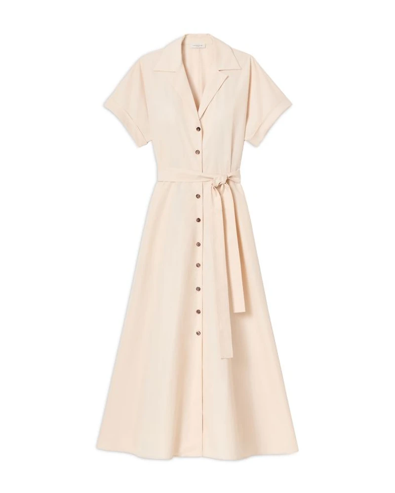 Notch Lapel Shirt Dress