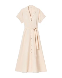 Notch Lapel Shirt Dress