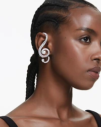 Ariana Grande Imitation Pearl & Crystal Asymmetric Clip On Statement Earrings