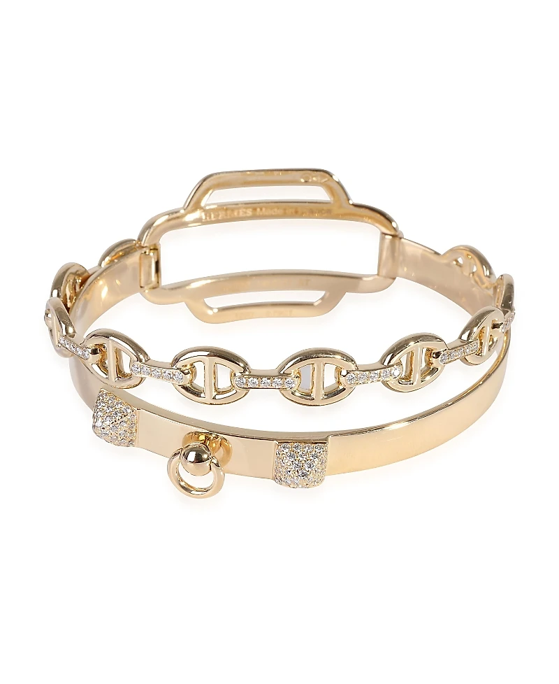 Pre-Owned HERMES Double Tour 18k Yellow Gold Bracelet