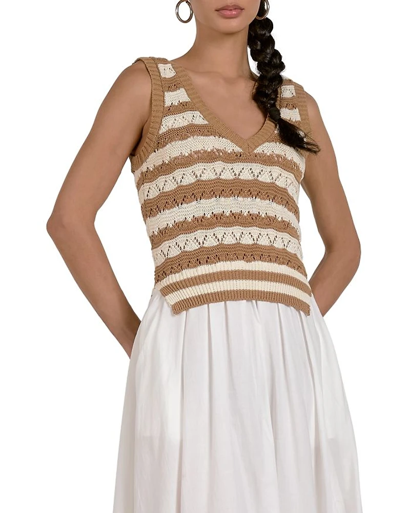 Mixed Media Knit Midi Dress