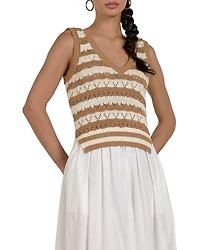 Mixed Media Knit Midi Dress