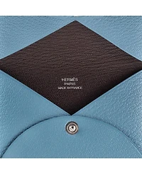 Pre-Owned Hermes  Calvi Duo Card Holder Verso Epsom