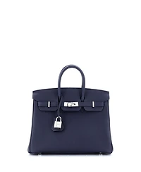 Birkin 25 Handbag Blue Togo with Palladium Hardware