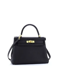 Kelly Handbag Black Togo with Gold Hardware