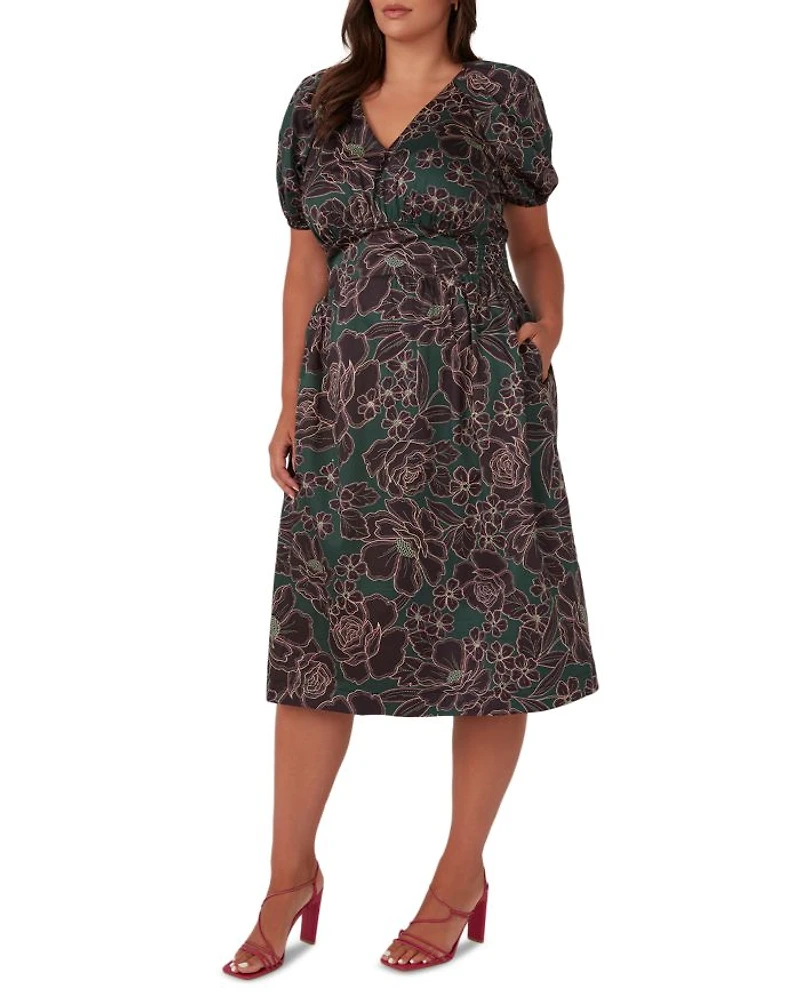 Wildflower Raglan Sleeve Midi Dress