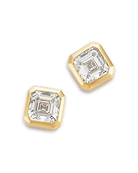 Bloomingdale's Fine Collection Certified Lab Grown Diamond Ascher Cut Stud Earrings 14K Yellow Gold, 2.0 tcw