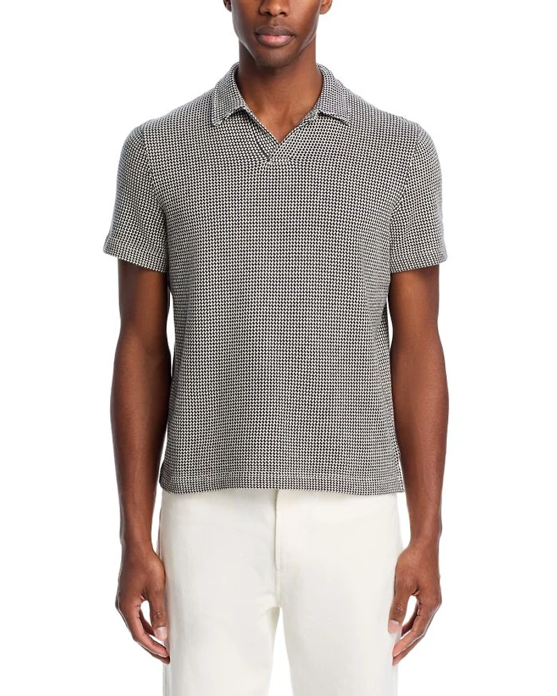 Houndstooth Cotton Knit Polo Shirt - Exclusive