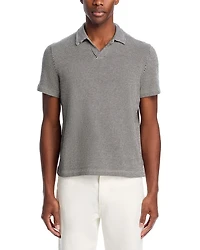 Houndstooth Cotton Knit Polo Shirt - Exclusive