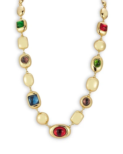 Multicolor Pebble Stone Statement Necklace - Exclusive