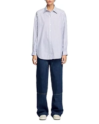 Striped Rhinestone Trim Shirt