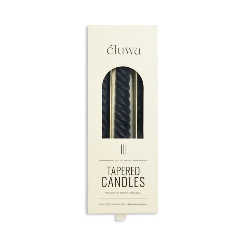 Molua Tapered Swirl Candles, Set of 3Candles, Set of 3