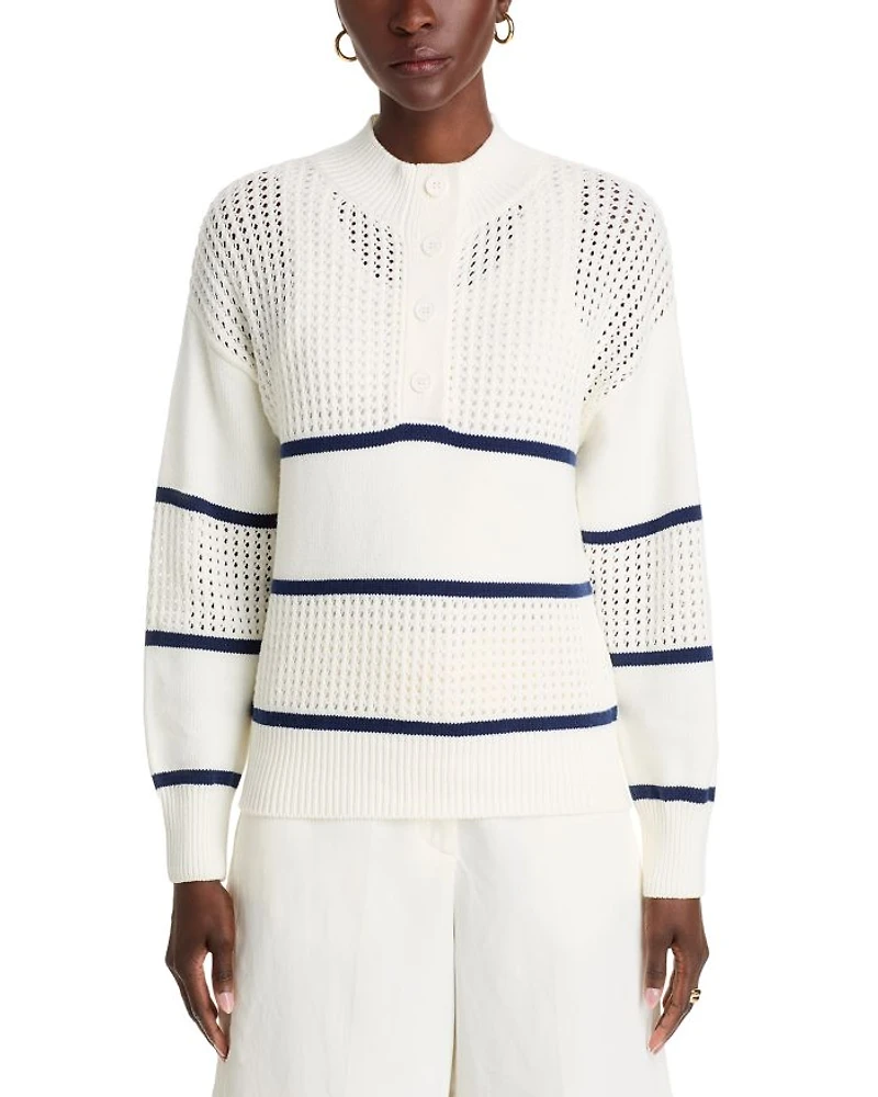 Striped Mixed Knit Sweater