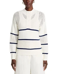 Striped Mixed Knit Sweater