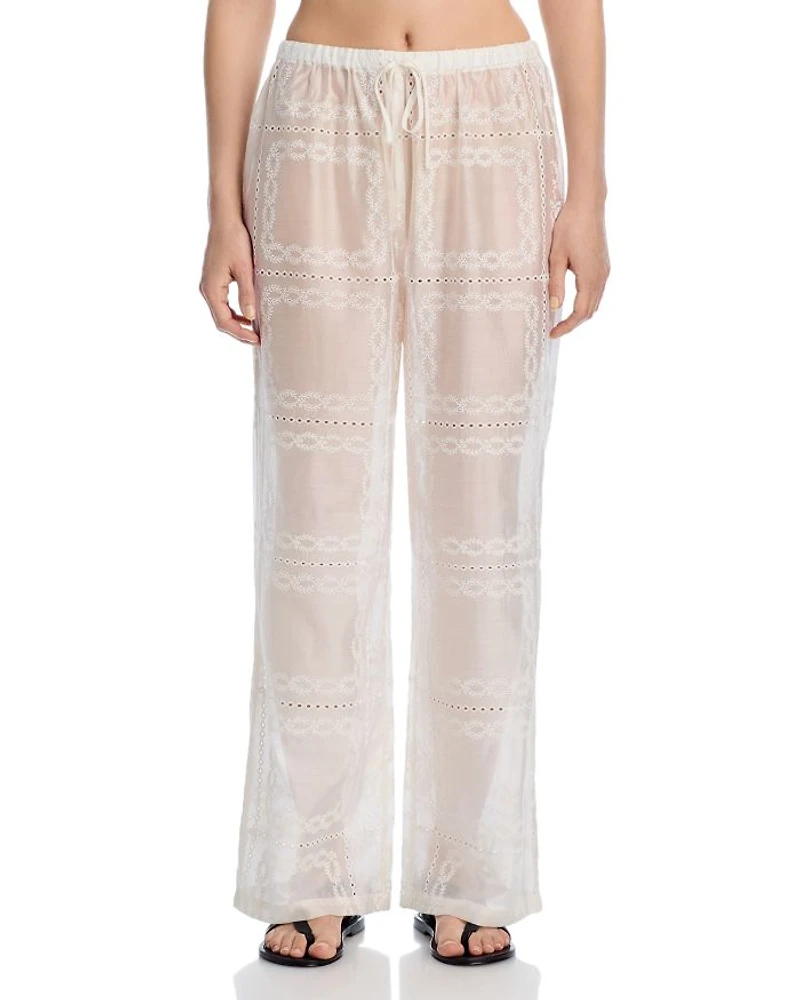 Embroidered Swim Cover-Up Pants - Exclusive