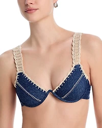 Capittana Alessia Denim Bikini Top - Exclusive