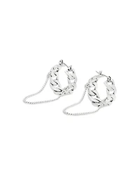 Dangling Chain Twist Hoop Earrings
