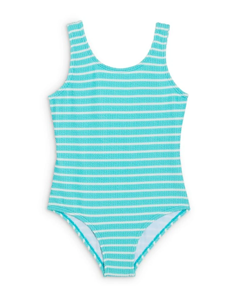 Girls' Crinkle One Piece Swimsuit - Little Kid