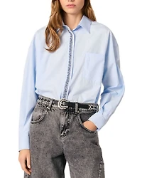 Poplin Rhinestone Shirt