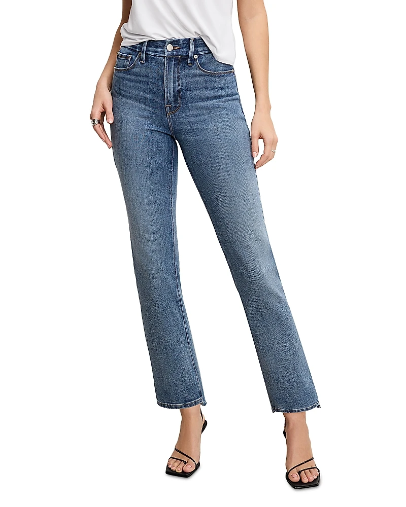 Good American Soft Tech Good Legs Straight Jeans