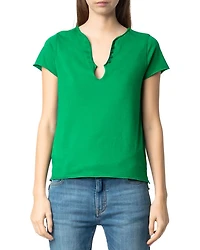 Diamanté Henley Tee