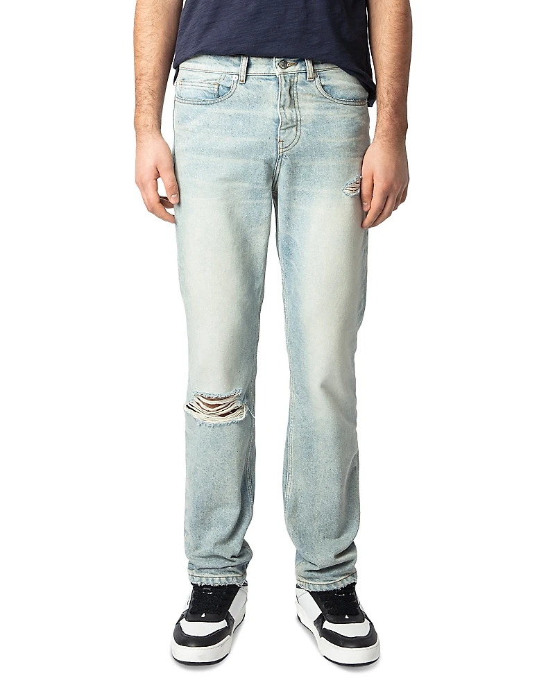 Zadig & Voltaire John Distressed Straight Fit Jeans