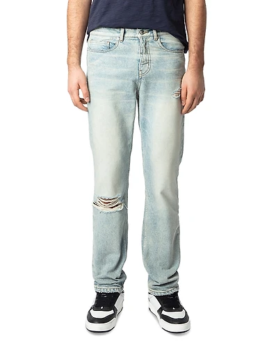 Zadig & Voltaire John Distressed Straight Fit Jeans